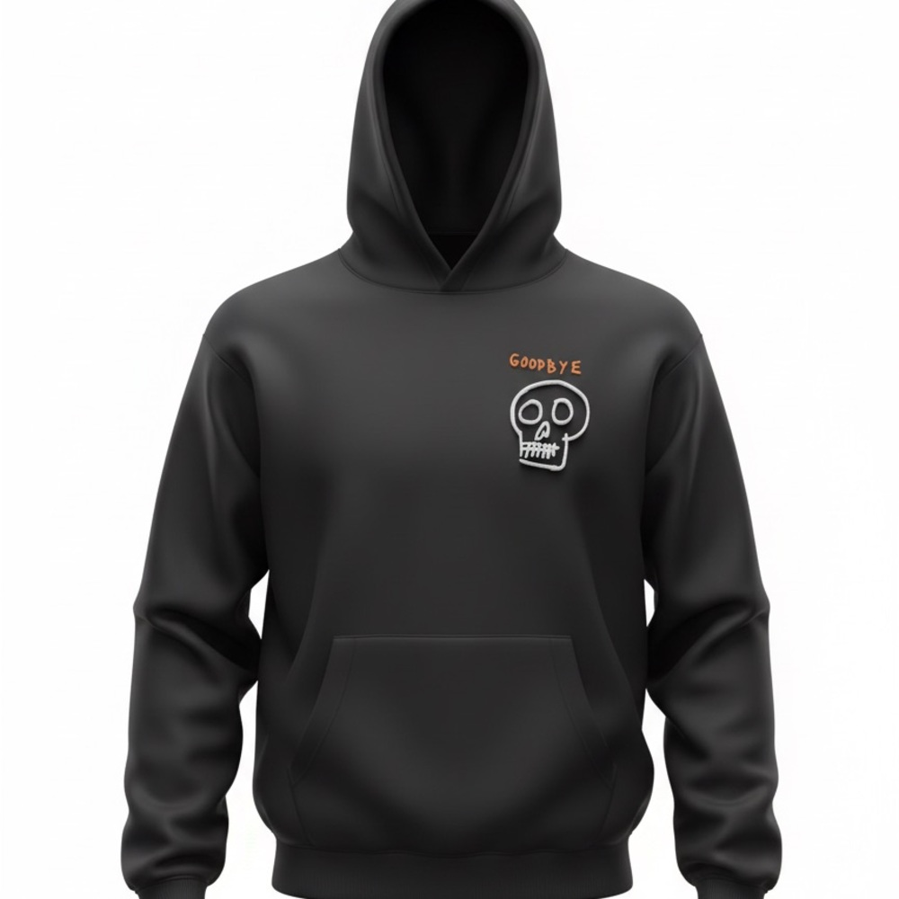 Stranger Daze Black Skull Graphic Hoodie Men’s Size Large